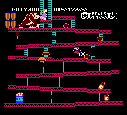 ドンキーコング_ステージ1面