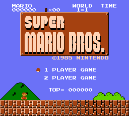 世界中でヒットしたスーパーマリオのタイトル画面